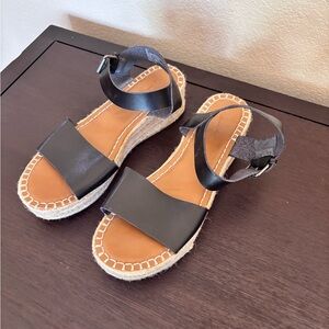 NWOT Black Platform Espadrille Sandals - Women